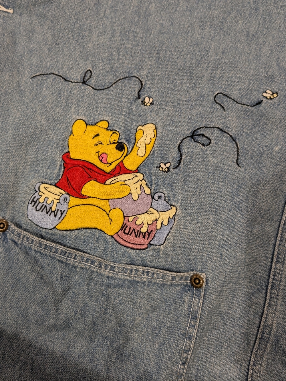 The Disney Catalog Winnie the Pooh & Tigger Embroidered Denim Dress XL - Picture 2 of 16